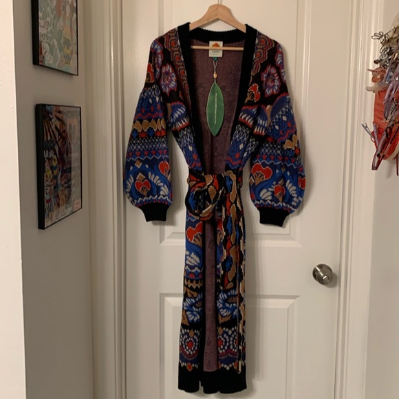 FARM Rio Ainika Sparkle Black Maxi Cardigan - Picture 3 of 8